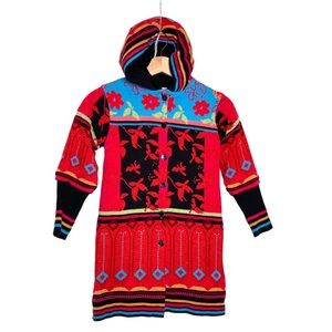 Clayeux Girls Colorful Floral Thick Hooded Jacket Size 8